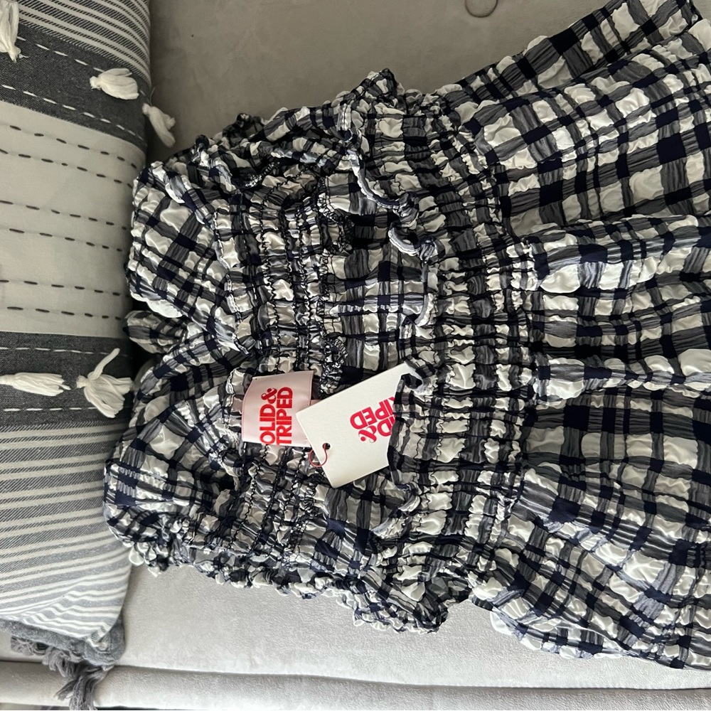 NWT Solid and Striped Gingham Coverup